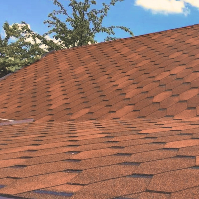 Premium Asphalt Roof Shingles, 25 Pcs Cover 32.2 sqft Hexagonal Scales Design Roofing Felt, Brown