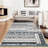 Vintage Patchwork Rug Washable Grey Hallway Non Slip Geometric Carpet Stain Resistant Tribal Soft Mat Low Pile Foldable-333466616