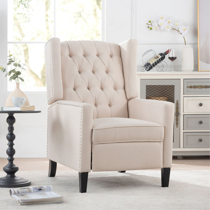 Fauteuil inclinable manuel confortable pour la détente et les loisirs, Beige