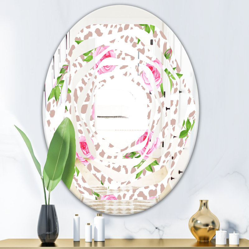 Miroir mural Whirl, H 31,5 po x l 23,7 po, Fourrure de léopard Whirl Safari IV