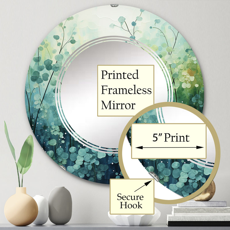 Belisar - Miroir mural moderne rond, 24 po x 24 po