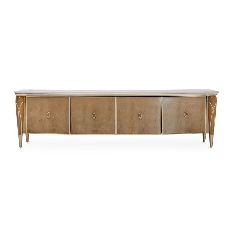 Villa Cherie Media Cabinet, Caramel/Chardonnay/White