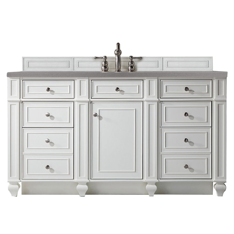 Bristol 60'' W Single Bathroom Vanity Base, Bright White