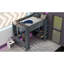 Spacious Wood Gaming Loft Bed, Dark Grey With Desk And Storage