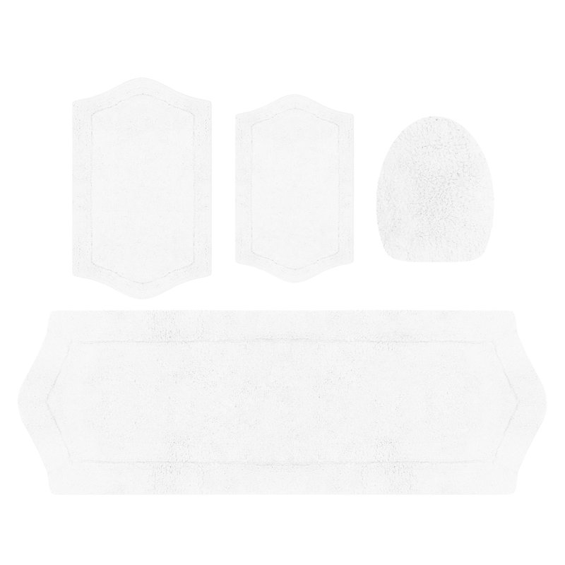 Tapis pour salle de bain Delean, Blanc