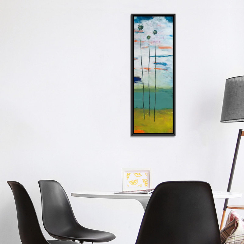 « palmiers-désert », impression sur toile, H 36 po x l 12 po x P 1,5 po, Toile avec cadre noir