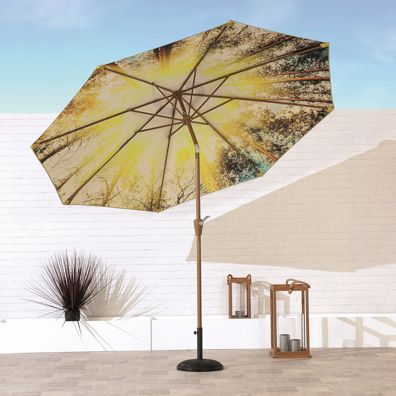 Brieonna Tilt Market Parasol, 250" H x 300" W x 300"D, Yellow
