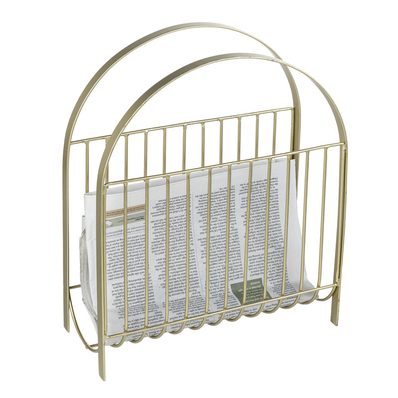 Brass Floor Magazine Rack