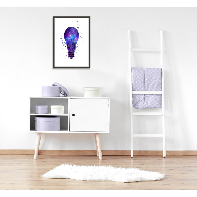 Décoration murale pour enfants light vagues, H 36,5 po x l 26,5 po x P 0,63 po, Cadre plat à grain de bois noir