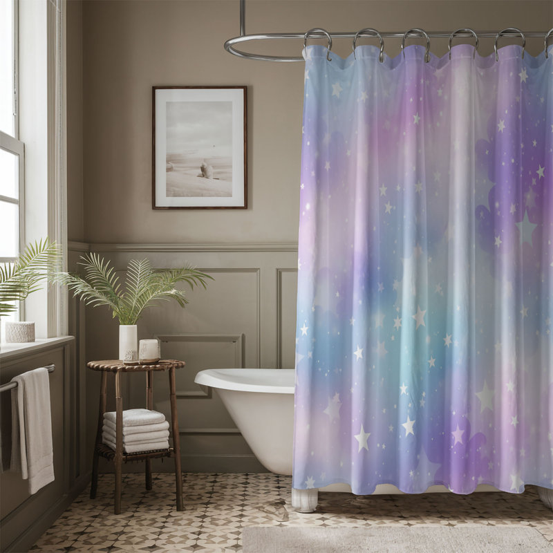 Rideau de douche standard 1 pièce Pastel, H 74 po x l 71 po