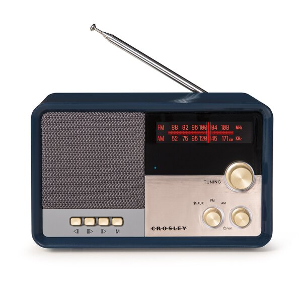 Sangean Black AM/FM Radio with Bluetooth, USB Port, and Auxiliary Ports -  Universal Compatibility - Analog Display - Plug-in Power Source
