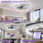 24" Modern Black Ceiling Fan with Light & APP Remote Dimmable Ice Cone Flush Mount Fandelier-357677231