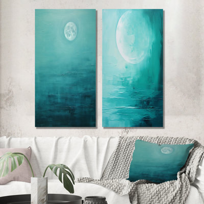Ensemble de salon mural bleu sarcelle Tranquility Moon - Moon