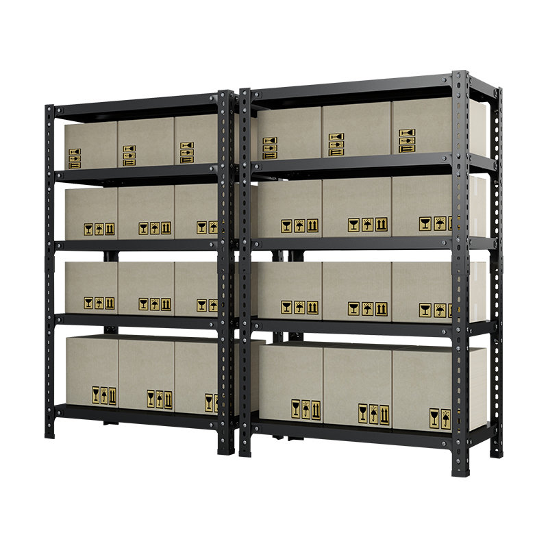 Household storage rack, adjustable display rack, basement balcony storage rack, carbon steel storage rack,  five floors (black)