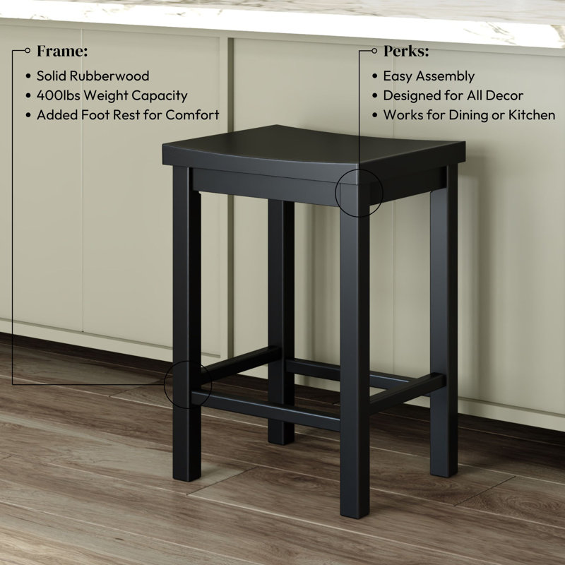 Hauteur du comptoir du tabouret (24 po), Noir, Tabouret de comptoir (siège d’une hauteur de 24