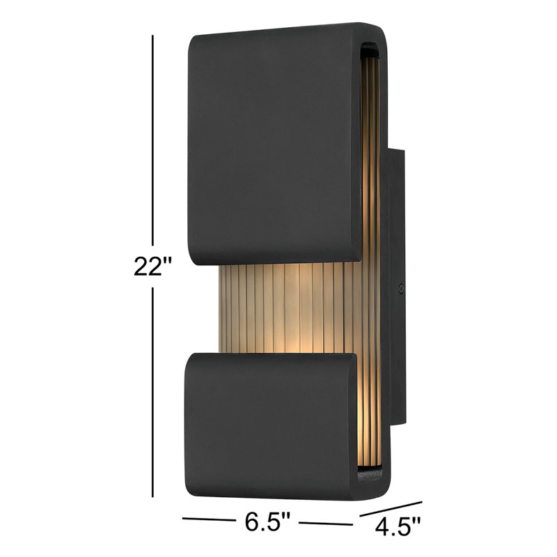 Contour LED Outdoor Flush Mount, Black, 22" H x 6.5" W x 4.5" D
