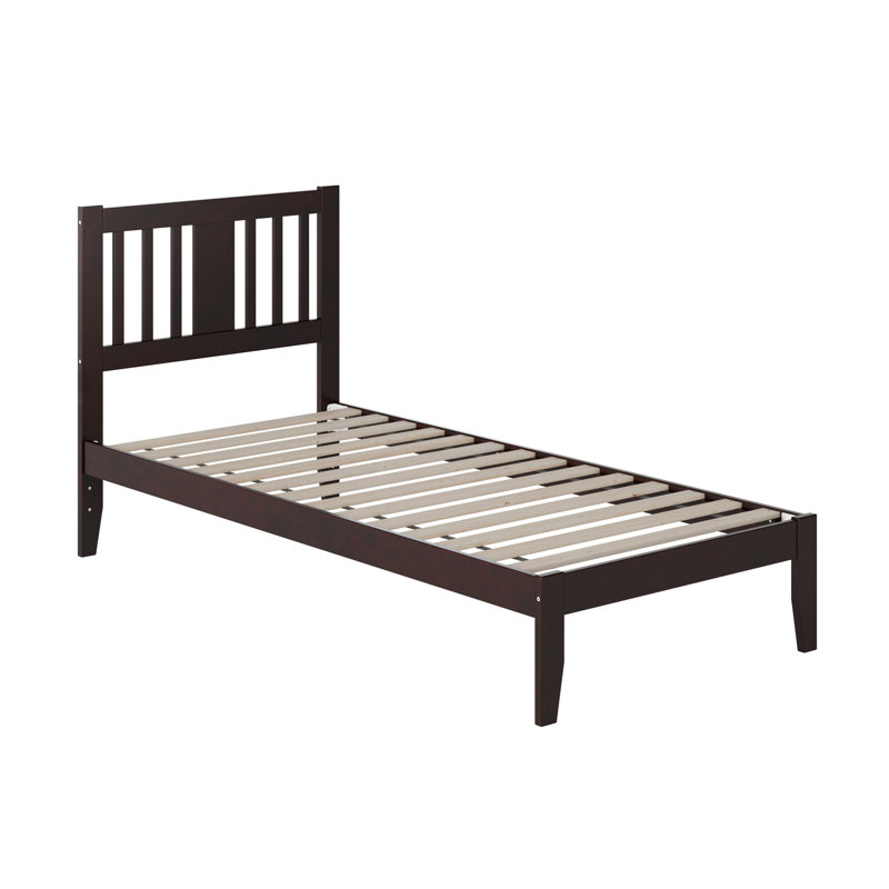 Zosia Solid Wood Slat Bed, Extra-Long Twin, Espresso