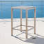 Table de bar d'extérieur en aluminium avec plateau en verre de 43 po, finition grise