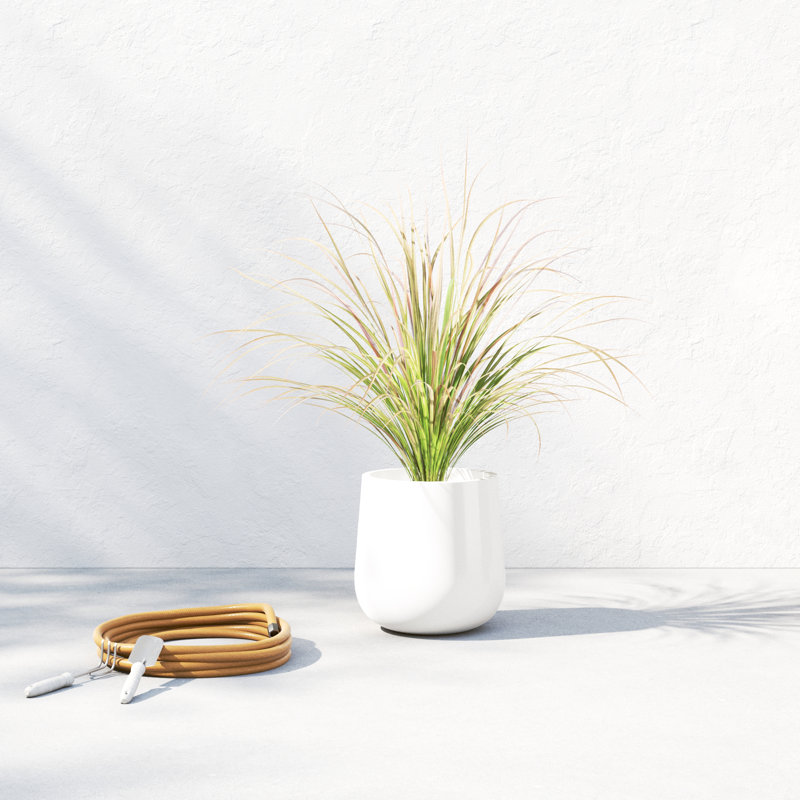 Steuben Pot Planter, White, 12.75" H x 12.75" W x 12.75" D