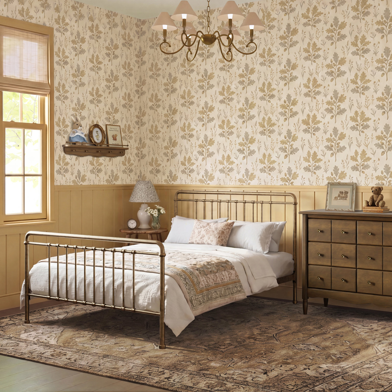 Winston Bed, Full, Vintage Gold