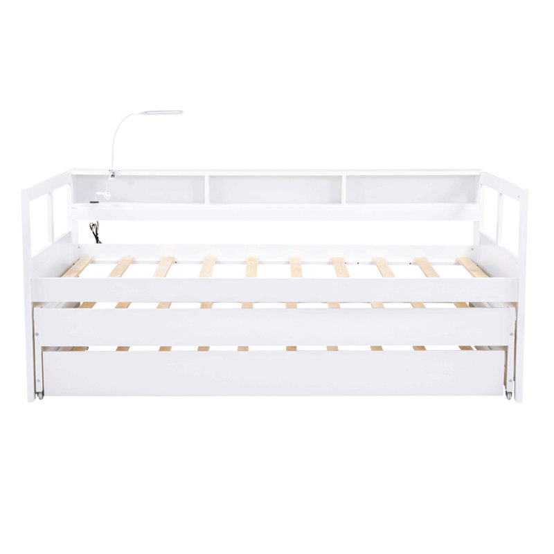 Lit de jour simple en bois TG, Blanc