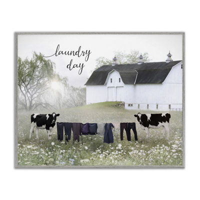 "Laundry Day", "Cows Meadow" par Lori Deiter, impression sur bois