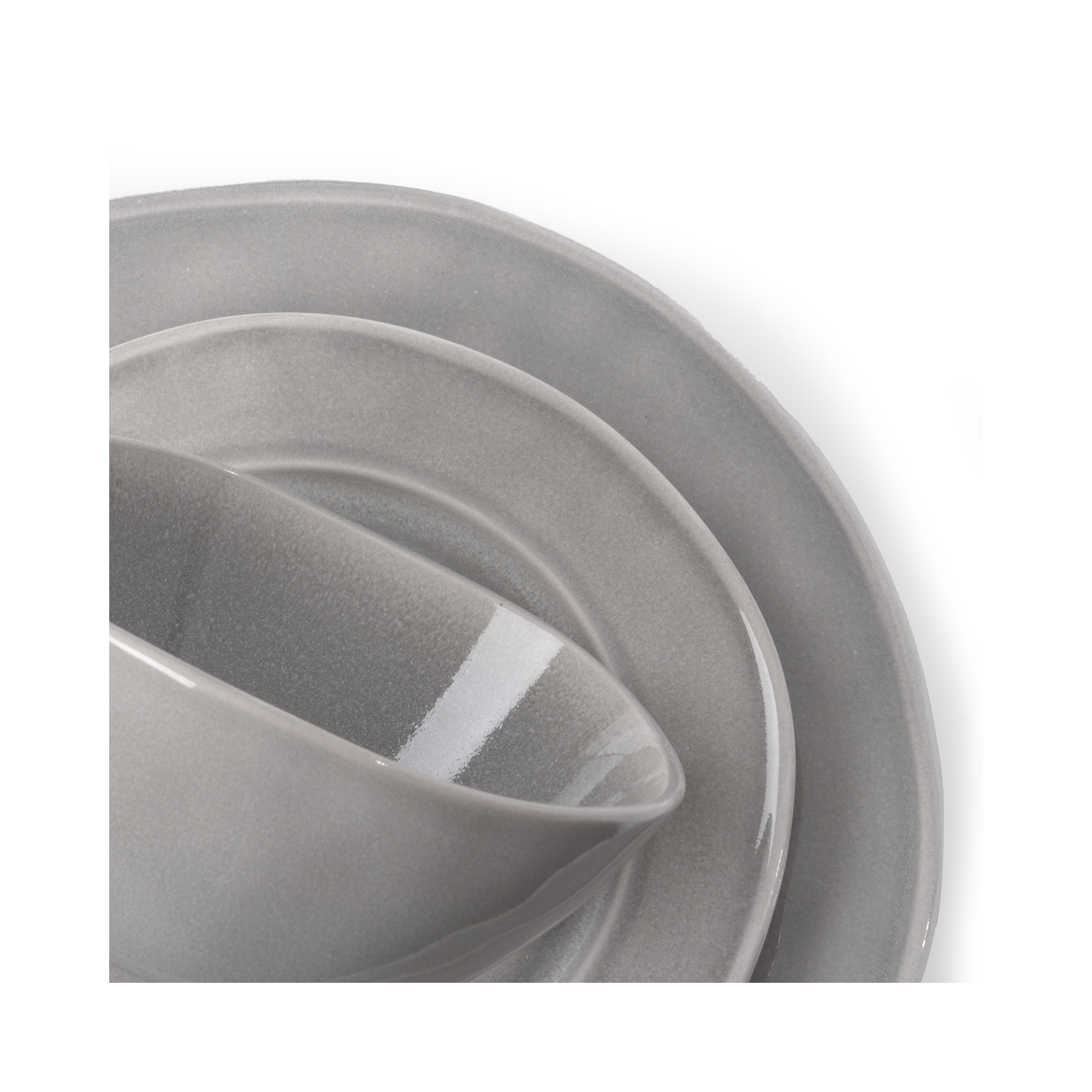  12 piece Stoneware Dinnerware Set - Service for 4, Slate Gray