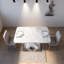 Table de salle à manger rectangulaire moderne avec plateau extensible et pieds en X durables-1881119878-1881119899