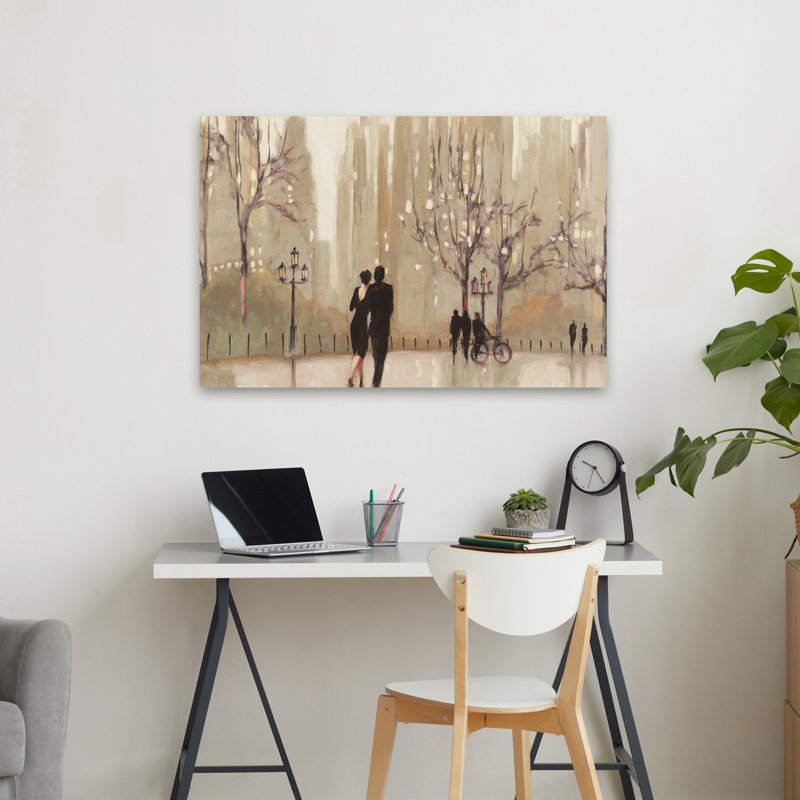 Contemporary and French An Evening Out Neutral Crop, H 36 po x l 24 po
