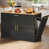 Cushing Rolling Kitchen Island with Wood Top & Trash Can Storage Cabinet