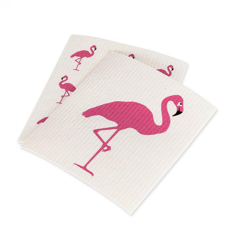 Ensemble de 2 torchons Flamingo
