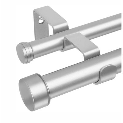 Double Curtain Pole 80-218 Cm, 25Mm Extendable Curtain Poles For Eyelet Curtains