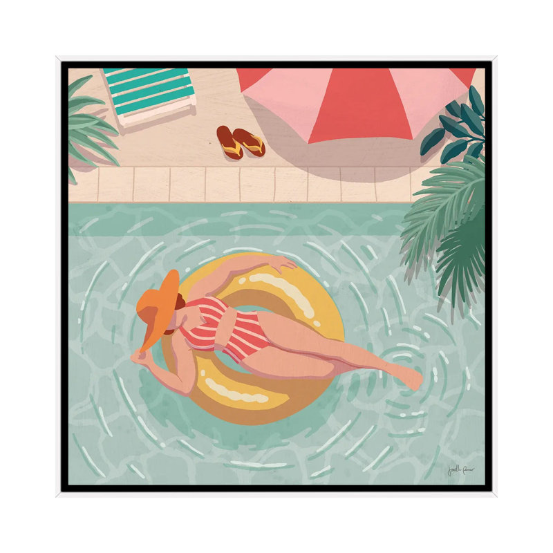 Beach Babes II, Cadre blanc, H 12 po x l 12 po x P 1,5 po