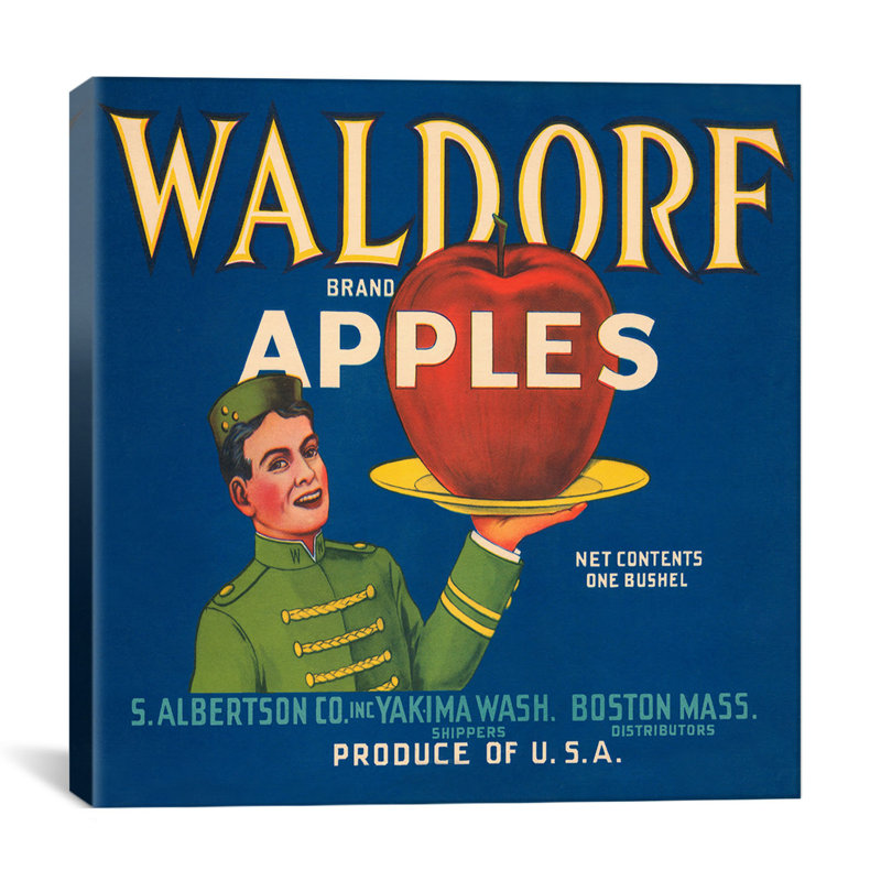 « affiches waldorf apples », affichez des étiquettes sur toile, H 12 po x l 12 po x P 1,5 po