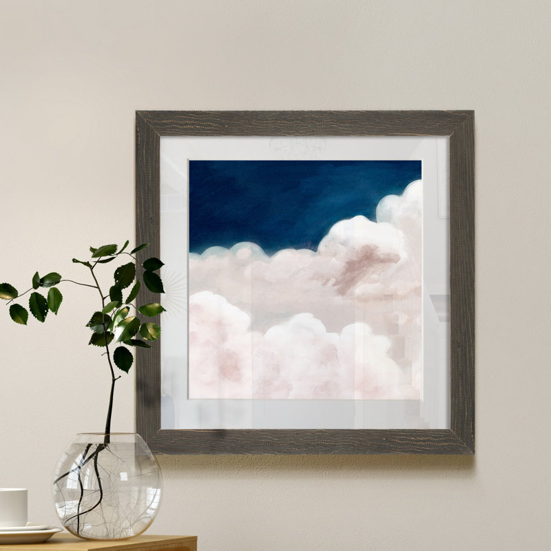 Nuit trouble, reproduction d’art encadrée, Blanc, H 31,5 po x l 31,5 po x P 1,5 po, Cadre en papier gris