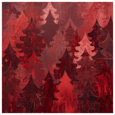 Tapis de bain rouge à motif d'arbres de Noël