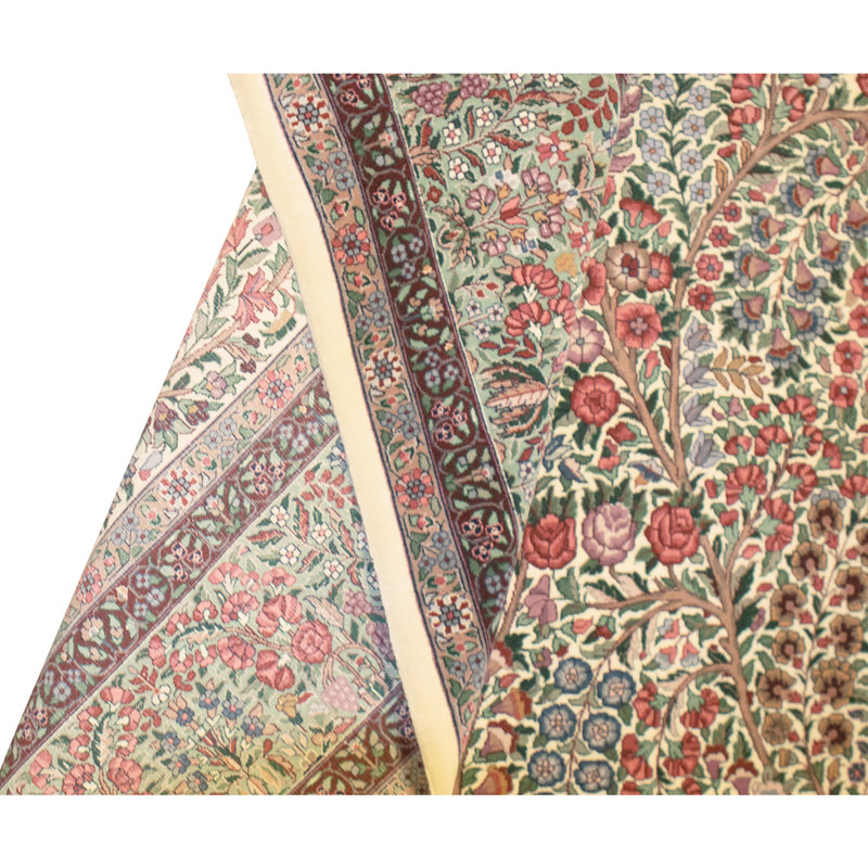 Hand Knotted Wool Area Rug in Ivory