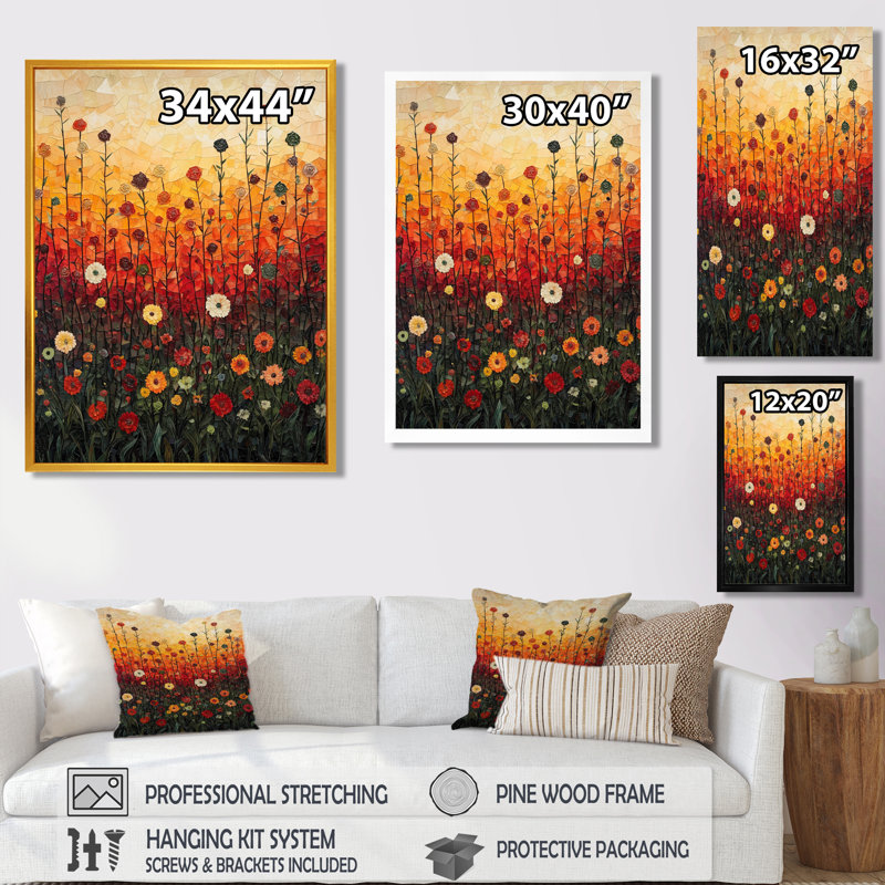 Bayley - art mural floral, Argent argent, H 20 po x l 12 po, Reproduction encadrée d'une seule photo