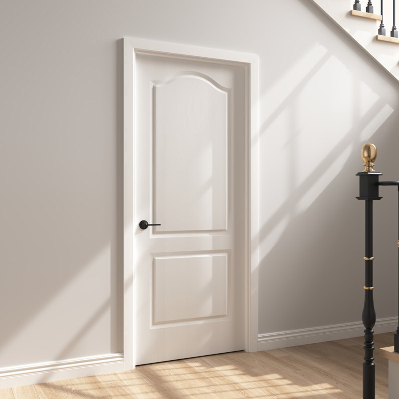 Porte intérieure 32 po x 80 po à 2 panneaux surélevés en bois texturé blanc, 32 po x 80 po