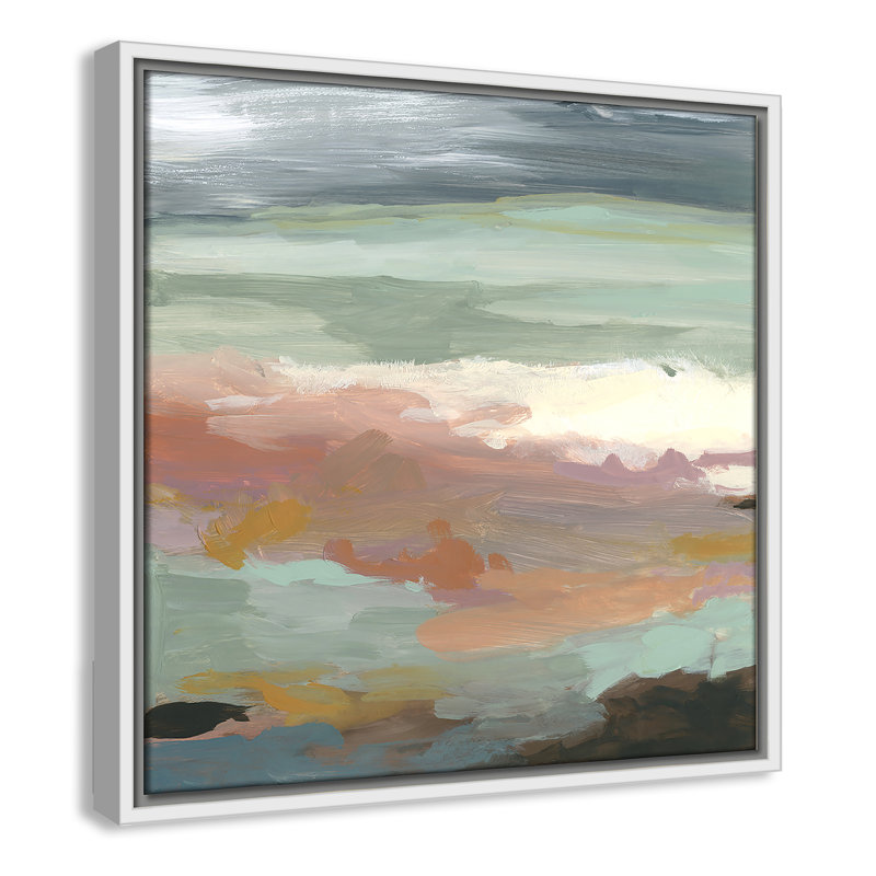 «Ocean Bluff» par Carol Robinson - reproduction d'art sur papier, H 17,5 po x l 17,5 po, Toile encadrée, Blanc