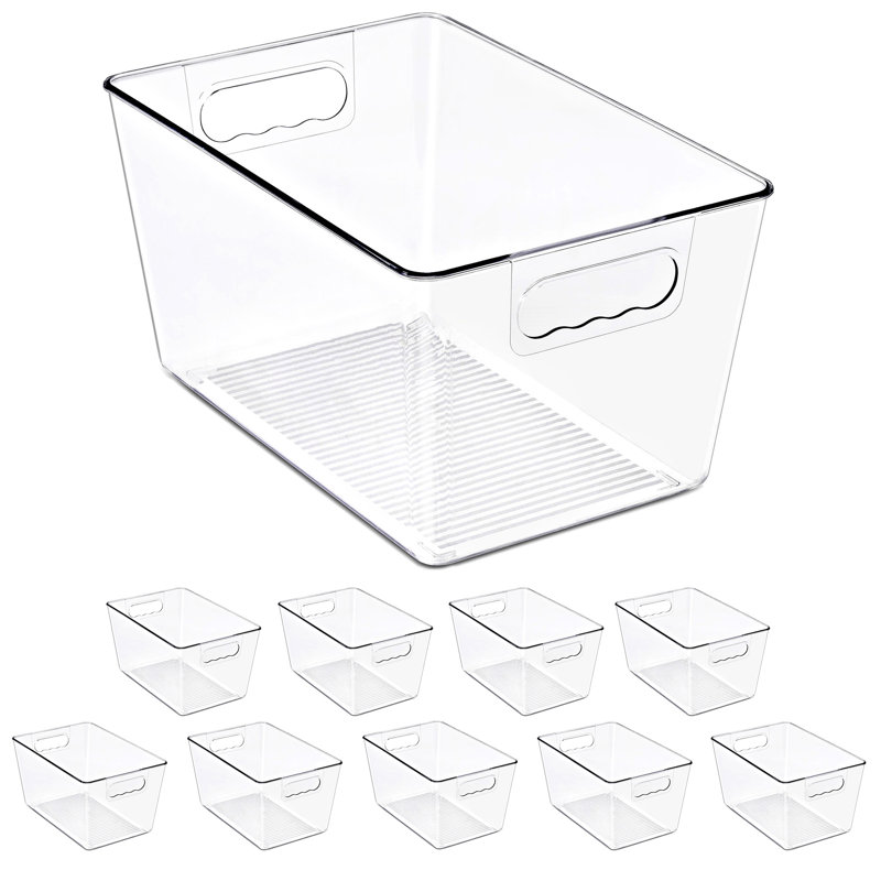Sorbus 10 Pack Clear Stackable Storage Containers with Lids for Kitchen, Pantry,Cabinet Organization (Large), 10, Large