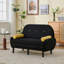 Fauteuil inclinable en velours noir avec causeuse-984214950