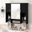 Armoire de rangement murale moderne 35 po x 28 po, armoire de salle de bain murale avec miroir, armoire à pharmacie avec barre à serviettes