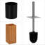 Toilet Accessories Set,Toilet Brush And Paper Roll Holder,Practical Combination,Natural And Black