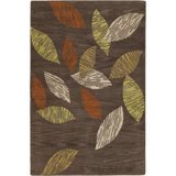 Floral Handmade Tufted Wool Brown/Tan/Ivory/Beige Area Rug