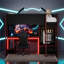 Lit mezzanine de jeu double en bois avec bureau intégré, armoire, éclairage DEL et tiroir - Multifonctionnel et fonctionnel pour les jeunes joueurs
