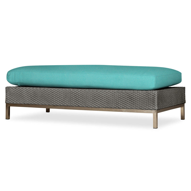 Elements Outdoor Ottoman, Pewter, Demo Oatmeal