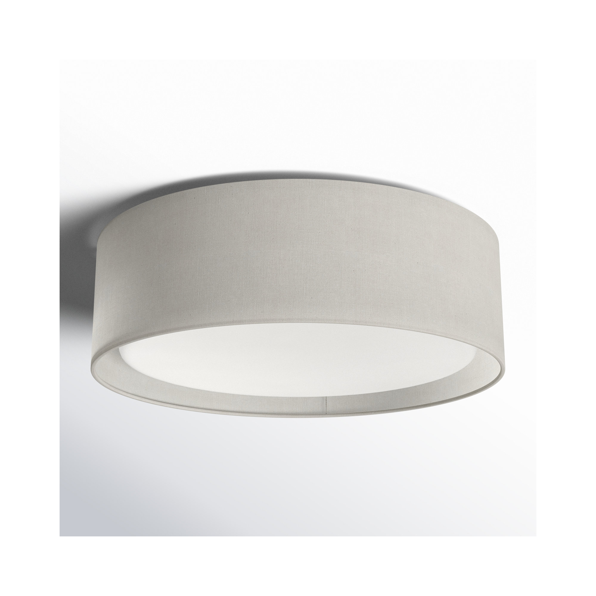 Jessalyn Single Light LED Flush Mount, Oatmeal Linen, 5.5" H x 16" W x 16" D