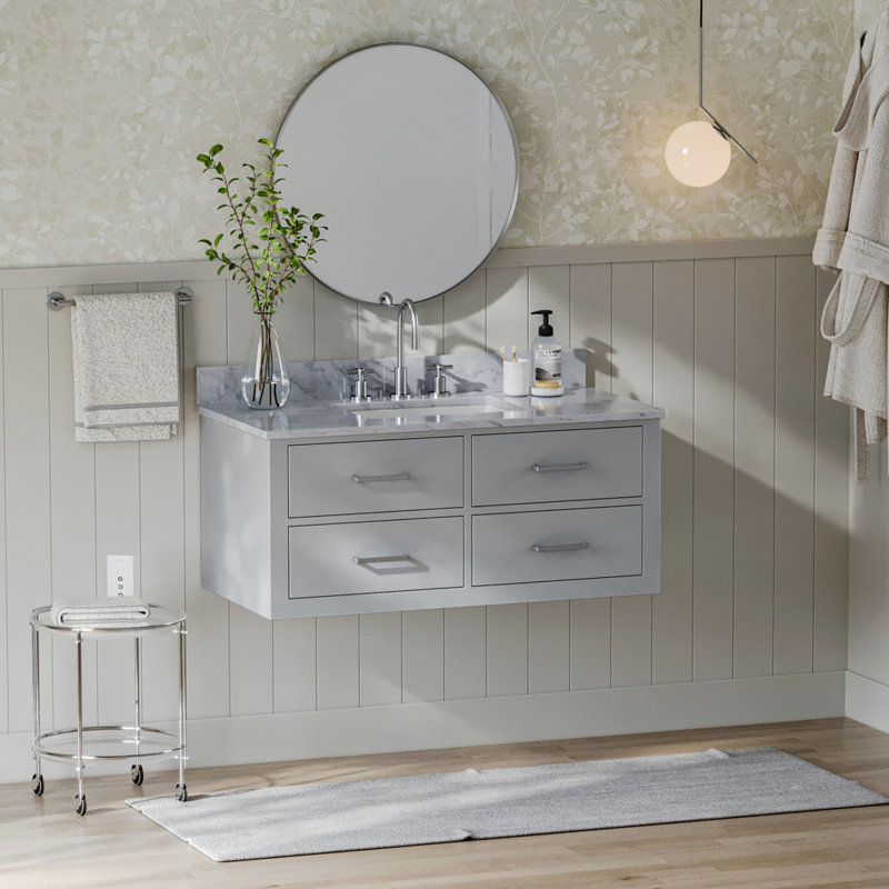 Base de meuble-lavabo simple 42 po Megrez, Gris