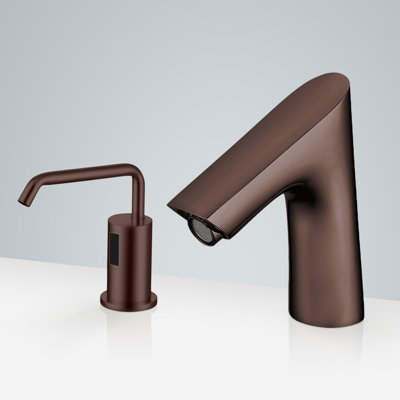 Sète Light Oil Rubbed Bronze Touchless Sensor Faucet & Soap Dispenser Set – Commercial Hostelry Series